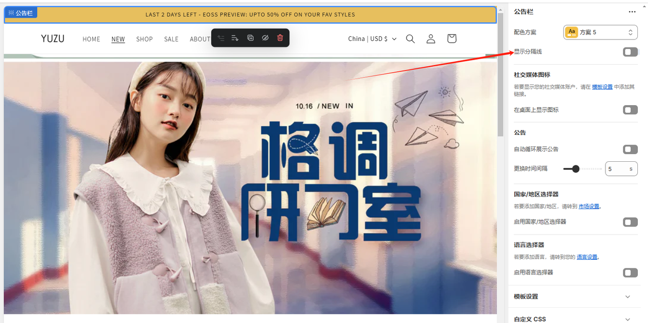 Shopify装修教程（七）：主页设置-标头 - 第11张图片