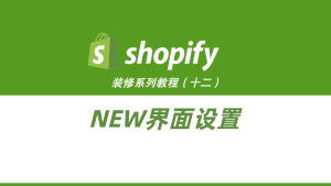 Shopify装修教程（十二）：NEW界面设置-柿哥出海教程